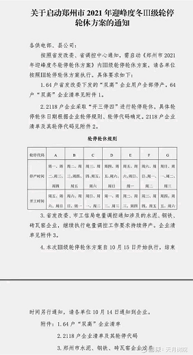 秋冬超強治污范圍擴大 河南18個區(qū)域相關企業(yè)將錯峰生產(chǎn)